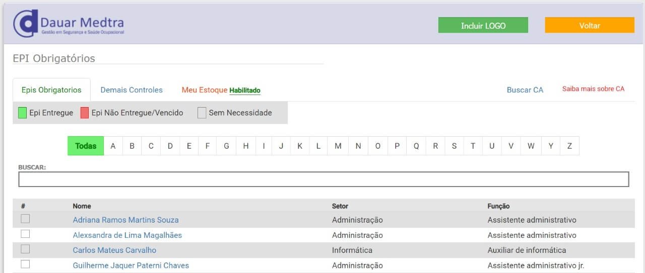 A importância do controle de EPI no eSocial-tela